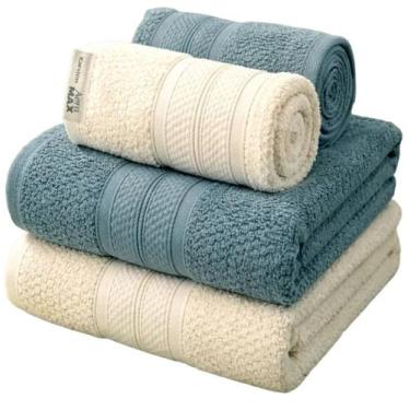 Imagem de Jogo Toalha de Banho Nuvia 4 Peças Karsten, Perola e Verde