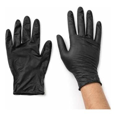 Imagem de Luva Nitrílica Preta Descartável Sem Pó Inoven 100 Unidades P M G, P