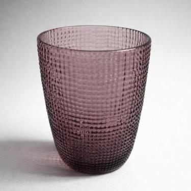 Imagem de Conjunto de 6 Copos de Vidro com Relevo Rosa Fumê 380 ml  com Pé - Por