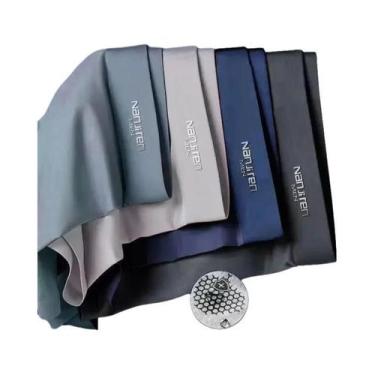 Imagem de Cuecas Boxer Masculinas De Seda Gelada Com Malha, Kit Com 4 Peças, Sex