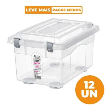 Imagem de Kit 12 Caixas Organizadoras Top Stock para Armazenar e Empilhar em Ambientes Domésticos...