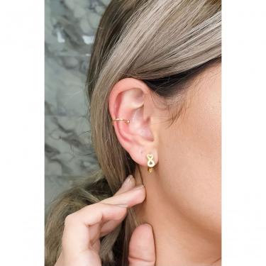 Imagem de Piercing Fake Floratta Joias [F027] Banhado em Ouro 18K 1CM Dourado Hipoalergênico e Níquel Free