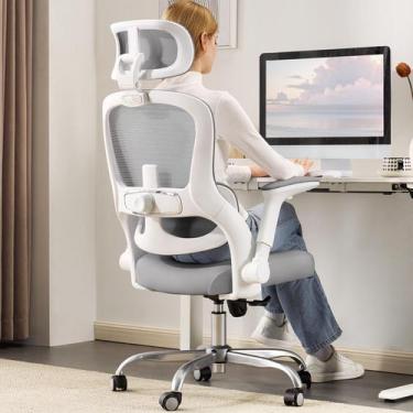 Imagem de Cadeira de Escritório Ergonômica Veratric em Tela com Apoio Lombar