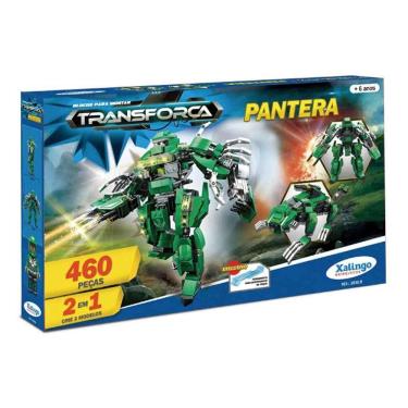 Imagem de Blocos de Montar 2-1 - Transforça Pantera - 460 Pçs - Xalingo