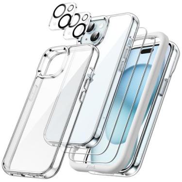 Imagem de Capa de telefone JeTech 5 em 1 para iPhone 15 de 6,1 polegadas com pro