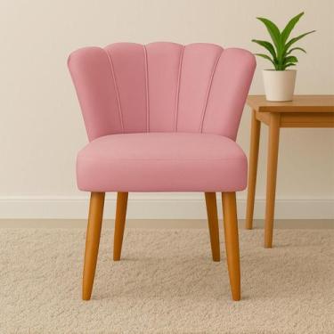 Imagem de Cadeira Poltrona Pétala Estofada Veludo Decorativa Recepção - Impactus