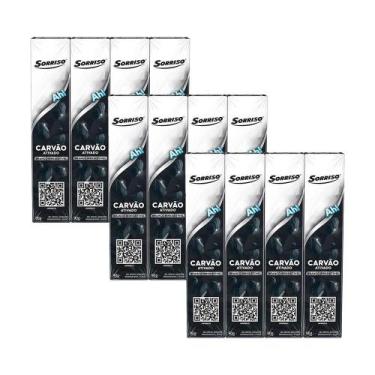 Imagem de Kit 3 Pack Creme Dental Sorriso Carvão Ativado 90g 4un Cada