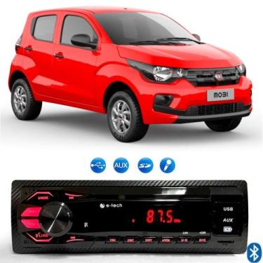 Imagem de Radio Mp3 Automotivo Bluetooth Usb Cartão Sd Fiat Mobi - E-TECH