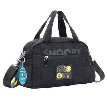 Imagem de Bolsa Snoopy Semax Nylon Maletinha Duas Alças Fofa SP26018, Preto
