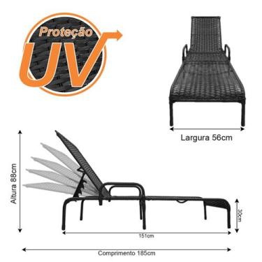 Imagem de Espreguiçadeira Catar para Jardim e Piscina Reclinável - avere, Fendi