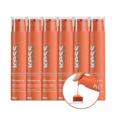 Imagem de Kit 6 Pasta de Dente Gel Dental Creme Whitedelicious Kess Pêssego Ice 
