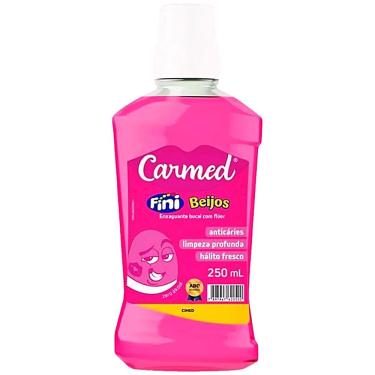 Imagem de Enxaguante Bucal Carmed Fini Beijos com Flúor Zero Álcool Anticáries e Antiplaca Uso a Partir de 6 Anos 250ml