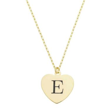 Imagem de Colar Personalizado Coração com Inicial Banhado em Ouro 18K - Syrena J