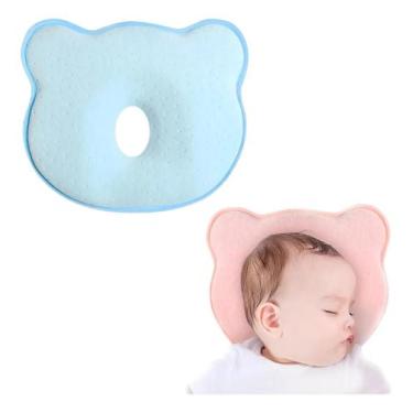 Imagem de Travesseiro Para Bebê Anatômico Urso Conforto - Genérica, Azul Claro