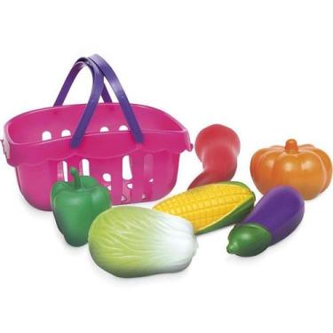 Imagem de Brincando De Casinha Hortifruti Cestinha 7 Peças - Pica Pau