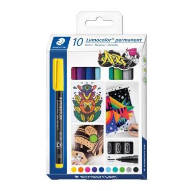 Imagem de Marcador Permanente Lumocolor Staedtler 1.0Mm 10 Cores
