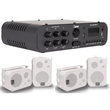 Imagem de Amplificador SA100BT ST NCA + 2 Pares Caixa SP400 Branca