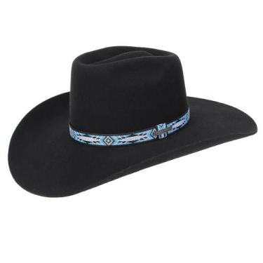 Imagem de Chapéu de Peão Feltro Copa Alta Preto Texas Diamond 20990, 57