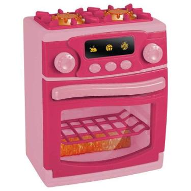 Imagem de Fogão Infantil Brinquedo Cozinha Luz Som - DMTOYS - - DM TOYS, Rosa ve