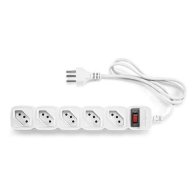 Imagem de Protetor Eletronico Com 5 Tomadas Cor Branco 127v/220v - INTELBRAS