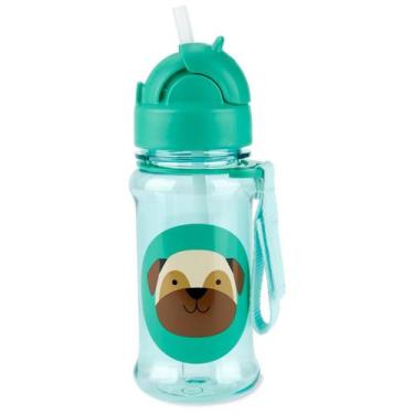 Imagem de Garrafa Infantil Skip Hop Tritan Com Canudo Flip Zoo Cachorro Pug 355m