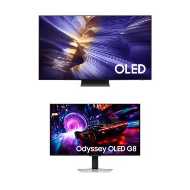 Imagem de Samsung AI TV 65" OLED 4K S90F + Monitor Odyssey OLED G5 27"