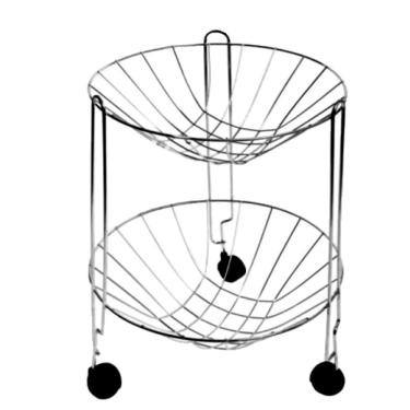 Imagem de Fruteira 3411ARF 2 Andares Arame Galvanizado Redonda para Cozinha Inox Aramefer 30,5CM