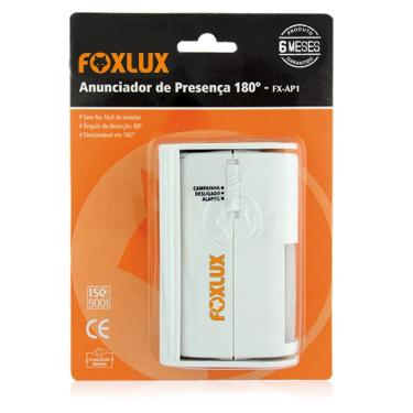Imagem de Anunciador de Presença AP1 com Alarme e Detecção 180 graus  Branco Foxlux Bivolt