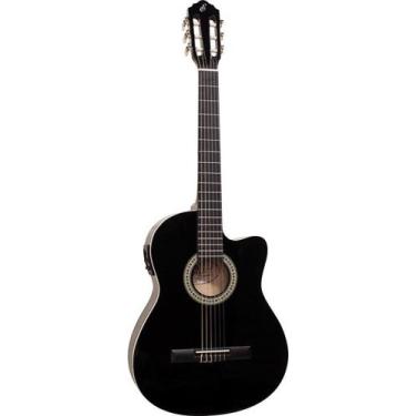 Imagem de Violão eletroacústico flat nylon cutaway nf-14 ceq bk preto - GIANNINI