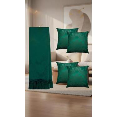 Imagem de Kit Manta Xale Sofá 1,40x1,80m + 4 Almofadas Jacquard - Congratulation