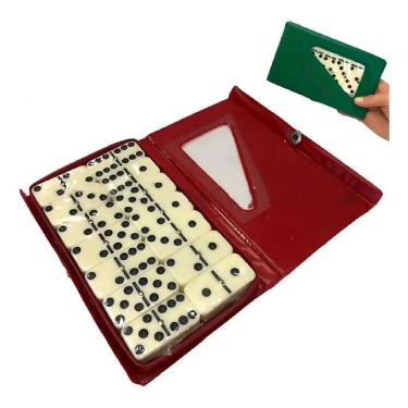 Imagem de Dominó Profissional de Osso com Estojo e 28 Peças Jogo de Mesa Adulto e Infantil Bivolt Único