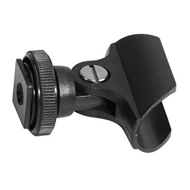 Imagem de LEIPUPA Clipe de microfone de plástico para mini suporte de microfone com hot shoe para câmera DSLR