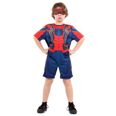 Imagem de Fantasia Homem Aranha de Ferro Infantil Curto Original com Máscara - Vingadores - Marvel G