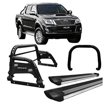 Imagem de Kit quebra mato+Estribo Perso+Santo Ant H3 Hilux Preto 05/15