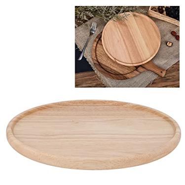 Imagem de Prato de madeira, pratos de frutas de madeira, bandeja de lanche para café, para casa, restaurante, festa