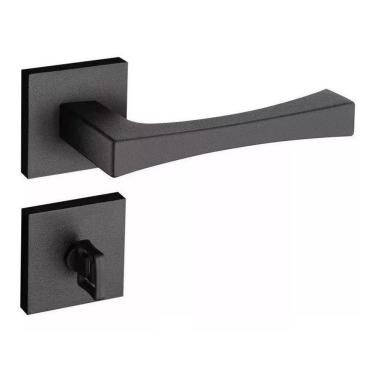 Imagem de Fechadura Pado Vivaldi Roseta Quadrada Preto 55Mm - Banheiro