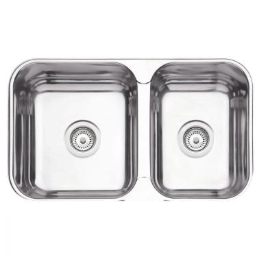 Imagem de Cuba Dupla Tramontina Isis Perfecta Em Aço Inox Polido 69X40