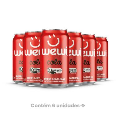 Imagem de Refrigerante cola Orgânica Wewi Pack Com 6 Latas 350 ml