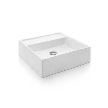 Imagem de Cuba de Apoio Docol 41x41 970026 Quadrada com Mesa Branca Esmaltada