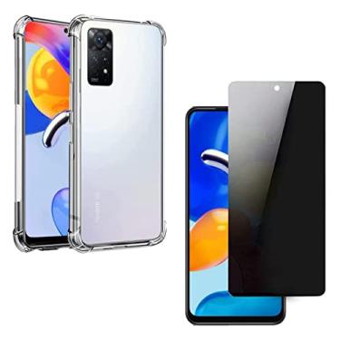 Imagem de Kit Capa Anti Impacto e Película Privacidade Para Xiaomi Redmi Note 11 e Note 11S