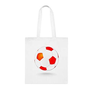 Imagem de Sacola de futebol americano simplesmente vermelha e branca, presente divertido, bolsa de ombro, bolsas reutilizáveis, cesta de Natal de aniversário, ideia de presente, Branco