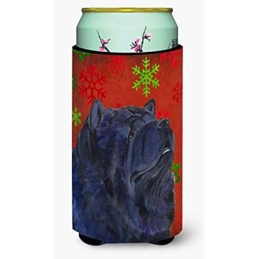 Imagem de Caroline's Treasures SS4708TBC Chow Chow Red and Green Snowflakes Holiday Christmas Tall Boy Beverage Isolador isolante para bebidas, para meninos altos, multicoloridos