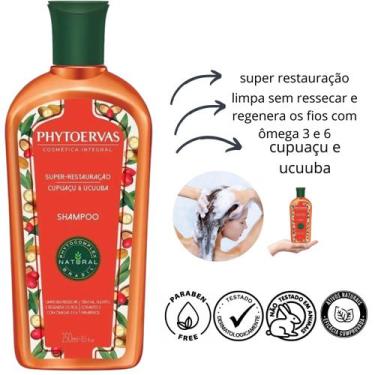 Imagem de Shampoo Restauracao Nutre Brilho Hidratação Phytoervas 250ml