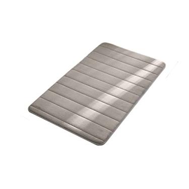 Imagem de SHENGANG Tapete de banho antiderrapante para banheiro, banheiro, chuveiro, capacho, espuma de memória, tapete de chão absorvente para casa, cinza, 40x60 cm