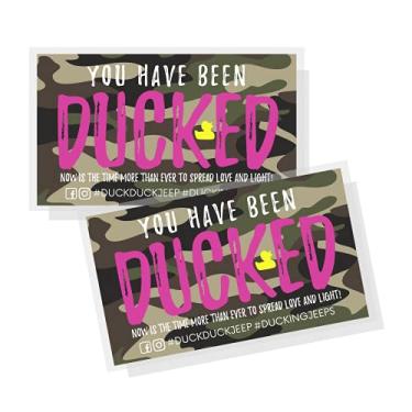 Imagem de Crafters Cup You've Been Ducked Card | 50 Pack | Duck Duck Tag 3.5 x 2Inch Business Card Size | Camo & Pink Ducked Design
