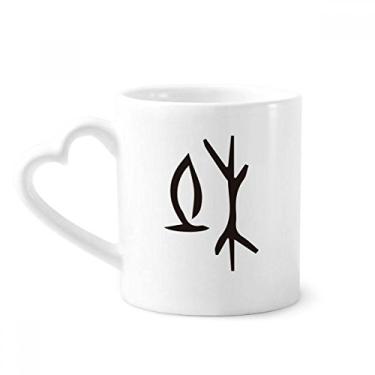 Imagem de Osso Inscrição Sobrenome Chinês Personagem Du Caneca Café Cerâmica Copos Copo Coração Vidro