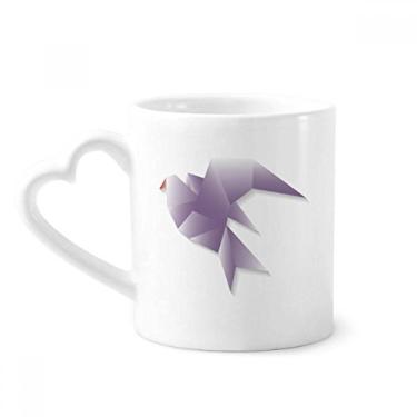 Imagem de Caneca com estampa geométrica abstrata de pombo origami café cerâmica copo de coração de vidro