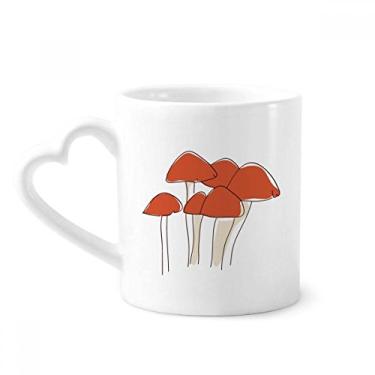 Imagem de Caneca com estampa de linha de cogumelo dos desenhos animados caneca de café cerâmica copo de coração de vidro
