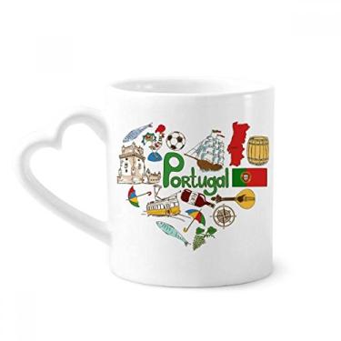 Imagem de Portugal Love Heart Landscap Caneca Bandeira Nacional Café Cerâmica Copos Copo de Coração de Vidro