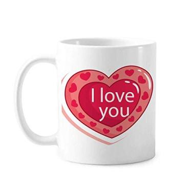 Imagem de Caneca de cerâmica com coração rosa "I Love You" para o Dia dos Namorados